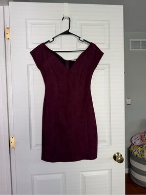 Charlotte Russe Plum Off-Shoulder Sheath Dress